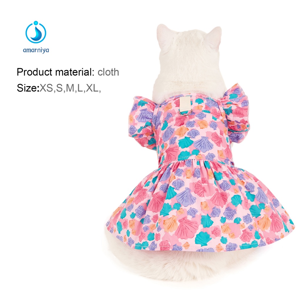 Đầm Mùa Hè Hai Chân Mềm Mại Họa Tiết AMAR Cho Cún Cưng