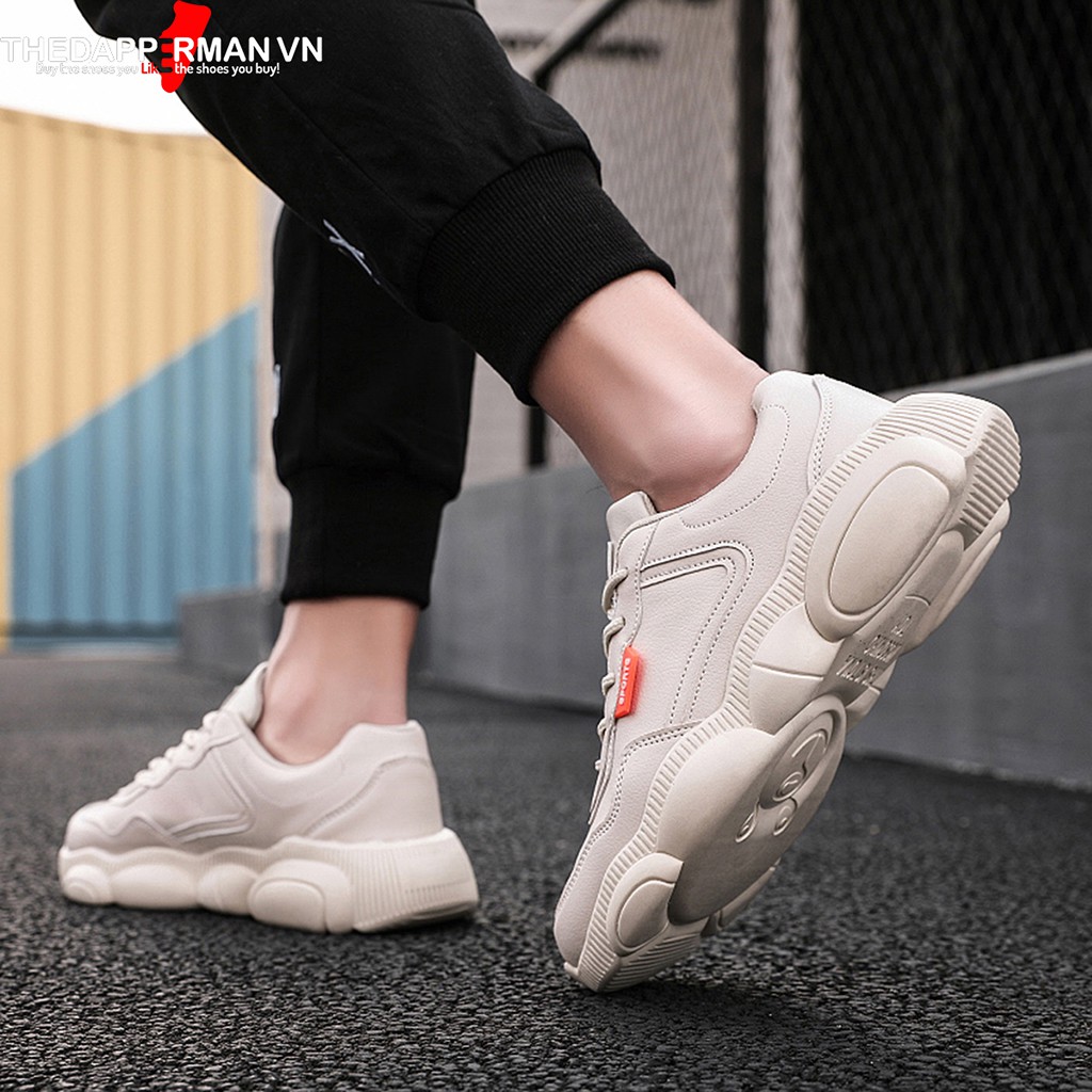 Giày nam thể thao sneaker THEDAPPERMAN XXD001 chất liệu da, đế cao su nhiệt dẻo, êm chân, chống trơn trượt, màu kem