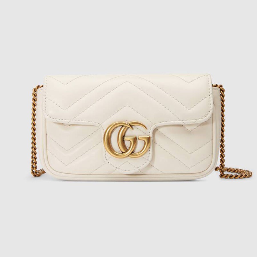 Túi GC QC màu trắng chần trám size 18