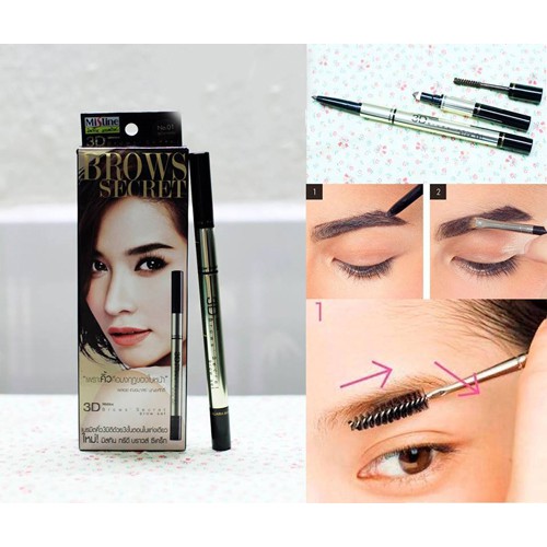 CHÌ KẺ MÀY 3D BROWS SECRET MISTINE 3 IN 1