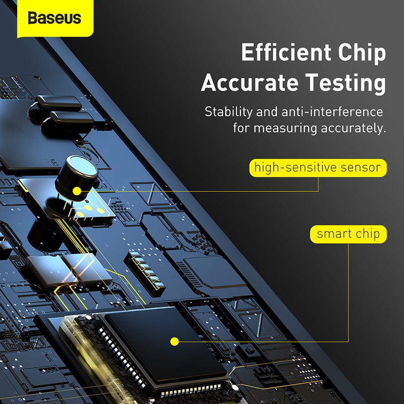 Máy kiểm tra nồng độ cồn BASEUS có màn hình hiển thị LCD sạc USB nhỏ gọn chuyên nghiệp