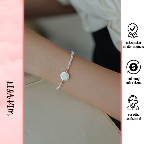 Vòng tay trai gạo 4-5 li phối charm hoa