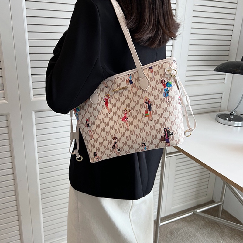 Túi Đeo Vai Cỡ Lớn In Họa Tiết Hoạt Hình Phong Cách Cổ Điển Thời Trang Cho Nữ