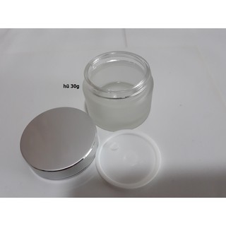 Combo 20 hũ thủy tinh phun mờ cao cấp 30g nắp bạc giá 279k