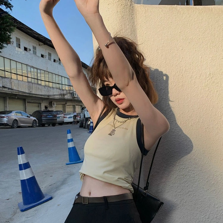 ✒Áo Sát Nách 100% Cotton Ôm Dáng Không Đường May In Chữ Rosaringwild Roaring Beast