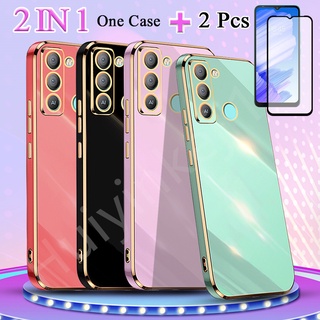 Ốp Điện Thoại Mạ Điện 2 Trong 1 Với Màn Hình Bảo Vệ Cho Tecno Pop 5 LTE