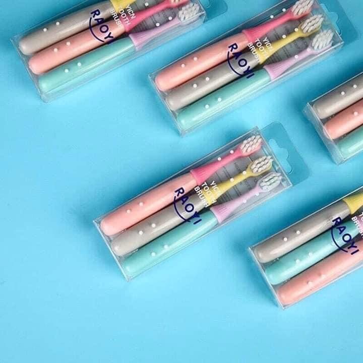 Set 3 bàn chải Raoyi cho bé - Bàn chải đánh răng ngộ nghĩnh đáng yêu