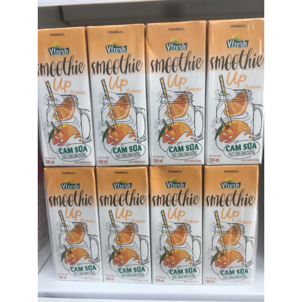 NƯỚC CAM SỮA VFRESH SMOOTHIE UP - LỐC 4 HỘP X 180 ML