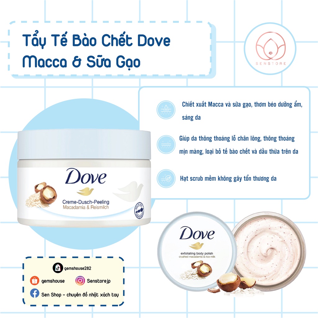 TẨY TẾ BÀO CHẾT BODY DOVE EXFOLIATING BẢN ĐỨC 225ML