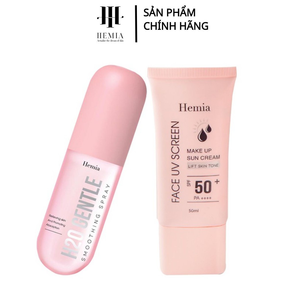 Combo kem chống nắng và xịt khoáng Hemia bộ đôi không thể thiếu của một nửa thế giới tới từ Hàn Quốc