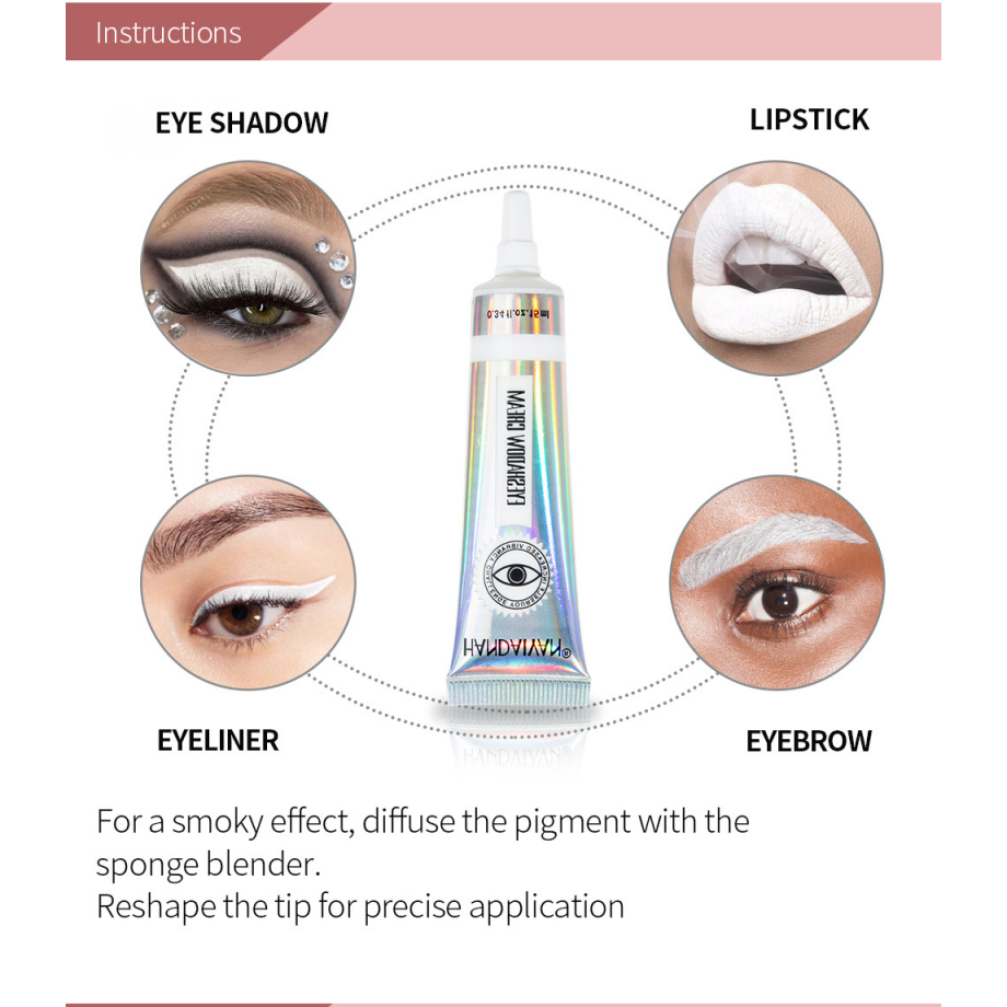 Phấn mắt dạng kem HANDAIYAN 12 màu dạ quang lì tùy chọn chống nước lâu trôi đa năng | BigBuy360 - bigbuy360.vn