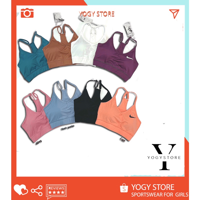 Áo Bra tập Gym Yoga nữ NK Cổ tim form đẹp màu Cực Tây, chất thun poly co dãn 4 chiều, dày dặn, co dãn tốt, nhẹ, đẹp.