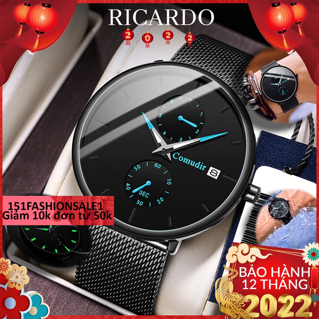 Đồng hồ nam dây Titanium thời trang cao cấp,Đồng hồ đeo tay kim dạ quang có lịch,có ngày - D077 | BigBuy360 - bigbuy360.vn