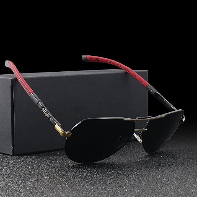 Kính Mát Phân Cực Phân Cực Gọng Nhôm Phong Cách Cổ Điển Thời Trang Cho Nam Và Nữ