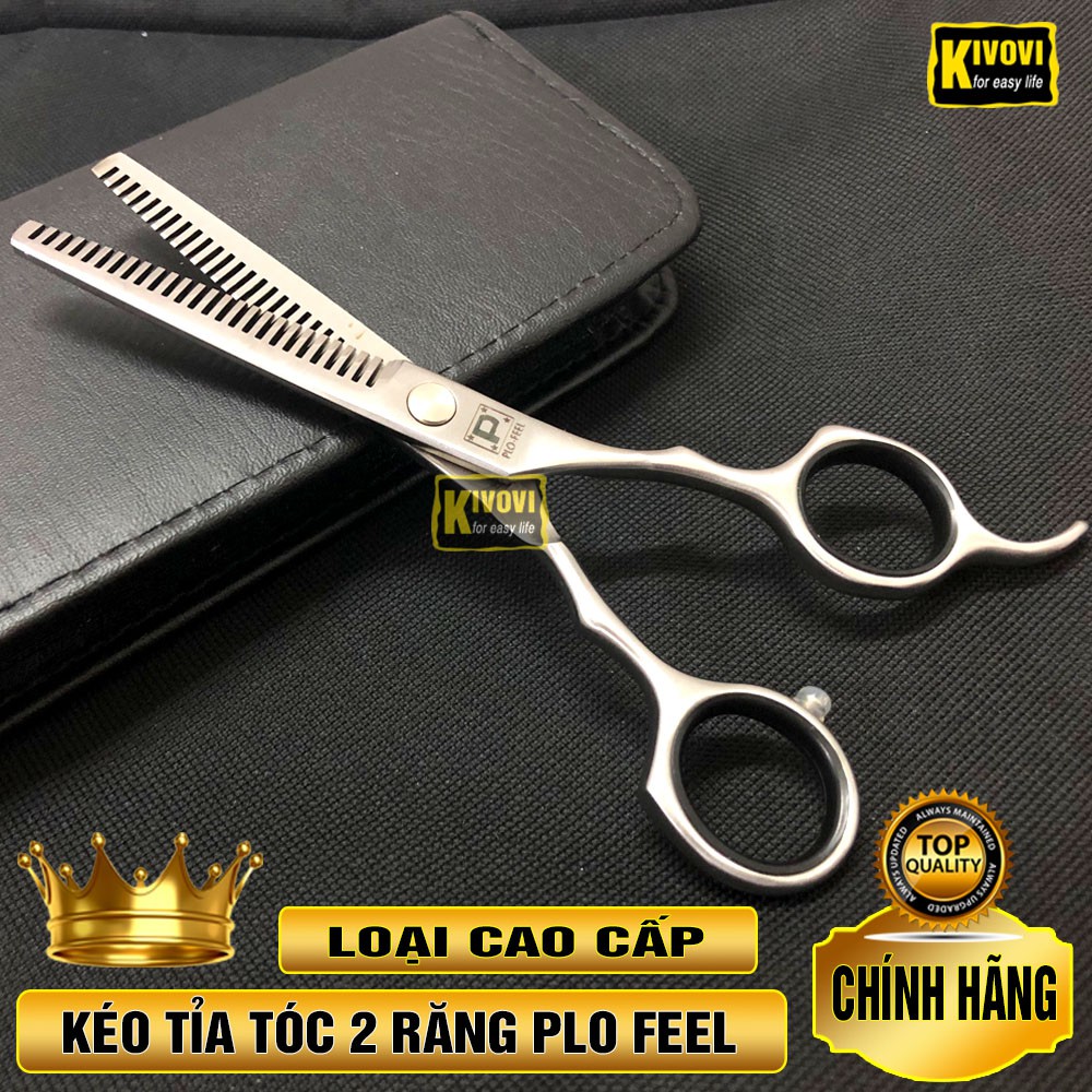 Kéo Cắt Tỉa Tóc Chuyên Nghiệp Nam Nữ PLO FEEL CAO CẤP - Kéo Cắt Tỉa Tóc 2 Răng - Kivovi