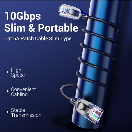 Dây cáp mạng Vention Cat 6A Ethernet tốc độ cao 10gbps RJ45 dành cho máy tính