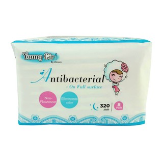 Băng vệ sinh kháng khuẩn ban đêm UUcare Young Girl Antibacterial 320mm gói 8 miếng (Singapore)