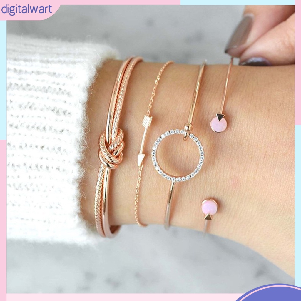 Set 4 vòng đeo tay kiểu dáng thời trang phong cách cho nữ