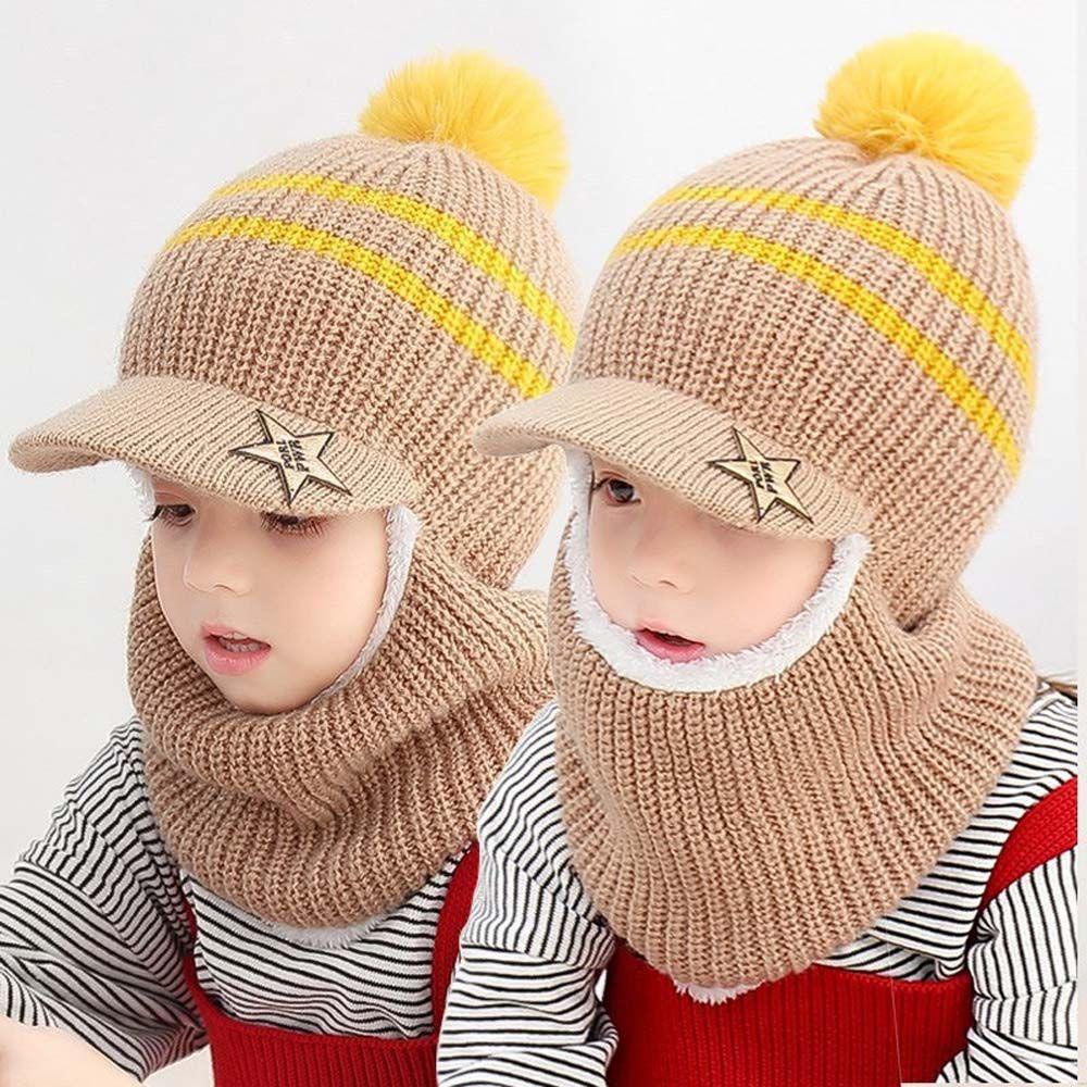 Mũ Lông Cừu Che Phủ Cổ Giữ Ấm Mùa Đông Dành Cho Trẻ Em