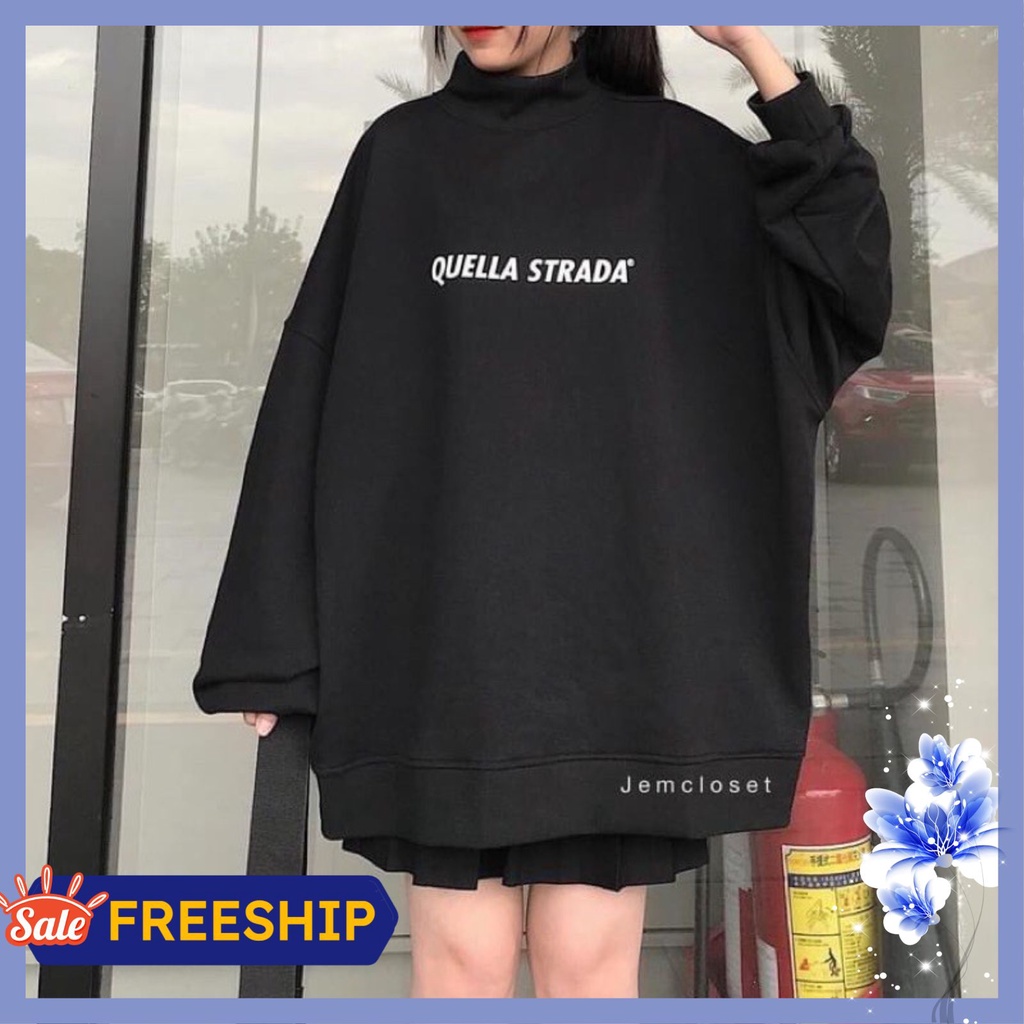 Áo sweater nam nữ Unisex form rộng Quella Teenxx10, Áo hoodie nỉ phong cách oversize