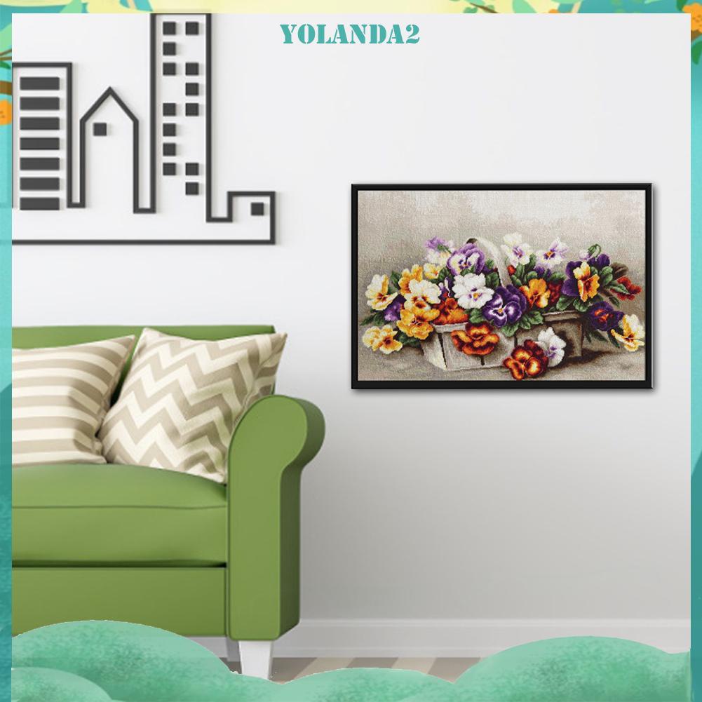 Toàn Bộ Bộ Tranh Thêu Chữ Thập Thủ Công 11CT Hình Giỏ Hoa