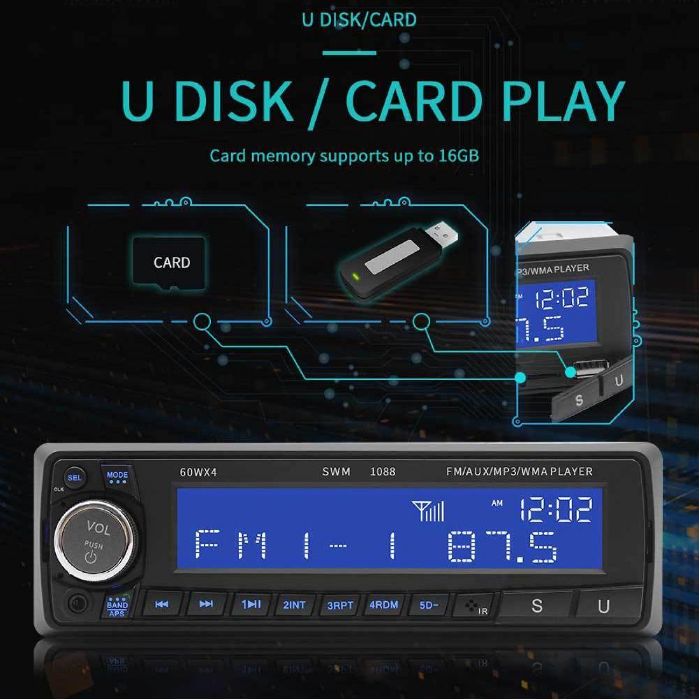 Máy Nghe Nhạc MP3 FM / USB / AUX Rảnh Tay Tích Hợp Bảng Điều Khiển Dành Cho Xe Hơi