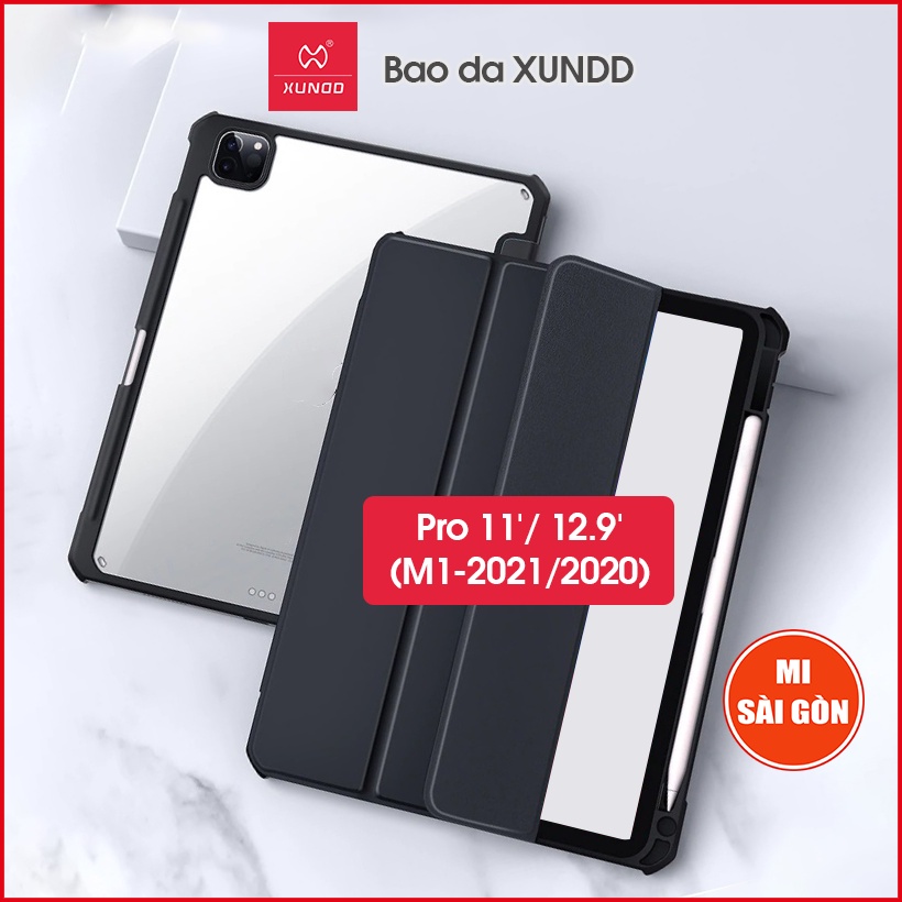 Bao da XUNDD iPad Pro 11/ 12.9 inch (M1-2021/2020) (BEATLE DREAM SERIES)-Mặt lưng trong, Có ngăn đựng bút