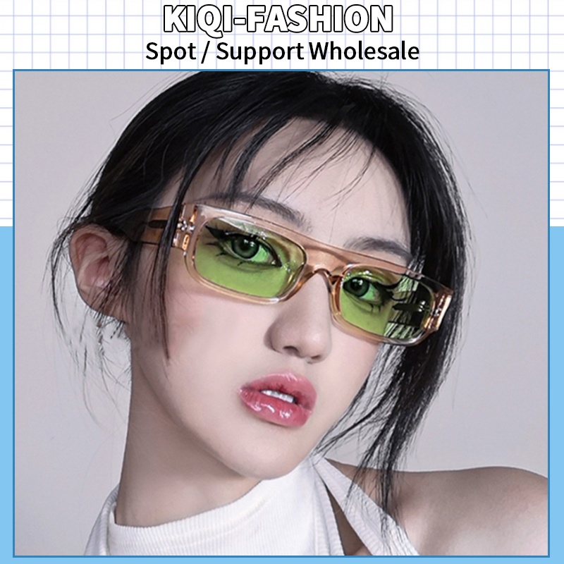 (KIQI-FASHION) COD Kính Mát Gọng Vuông Nhỏ Chống Tia UV Thời Trang Cho Nữ