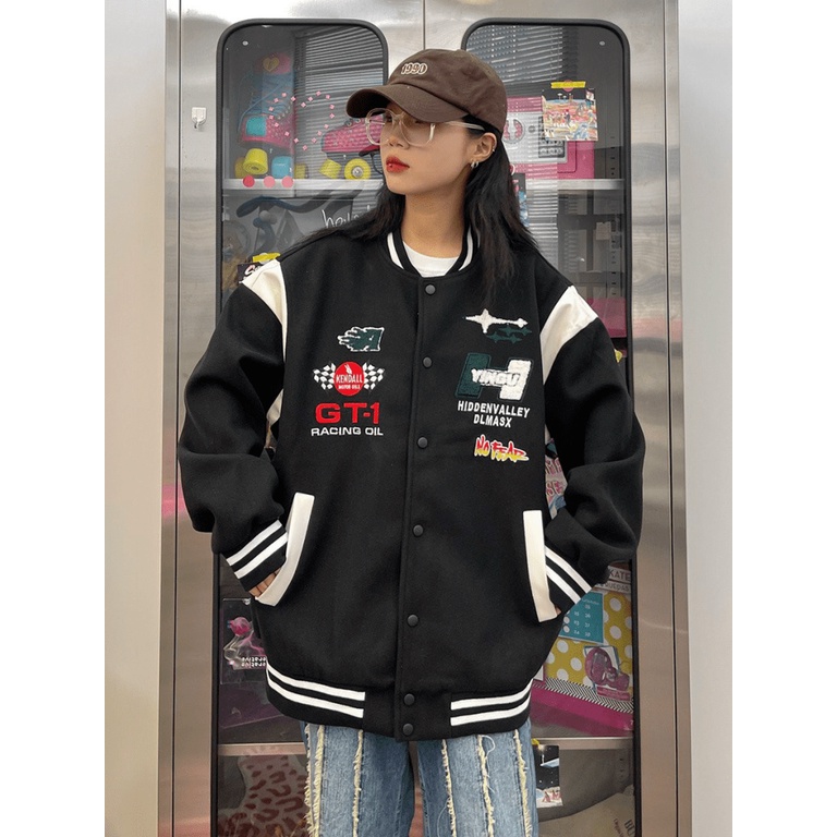 Áo Khoác Bomber Nữ Chất Nỉ Mềm Mịn Phong Cách Bóng CHàu In Hình Cá Tính Form Rộng Mặc Siêu Đẹp NEW UNISEX