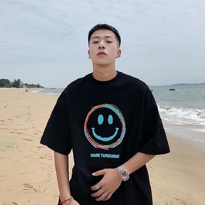 Áo Thun Mùa Hè Dáng Rộng In Chữ Phong Cách Hip Hop Hàn Quốc Có size Lớn M-8XL Cho Nam Giới