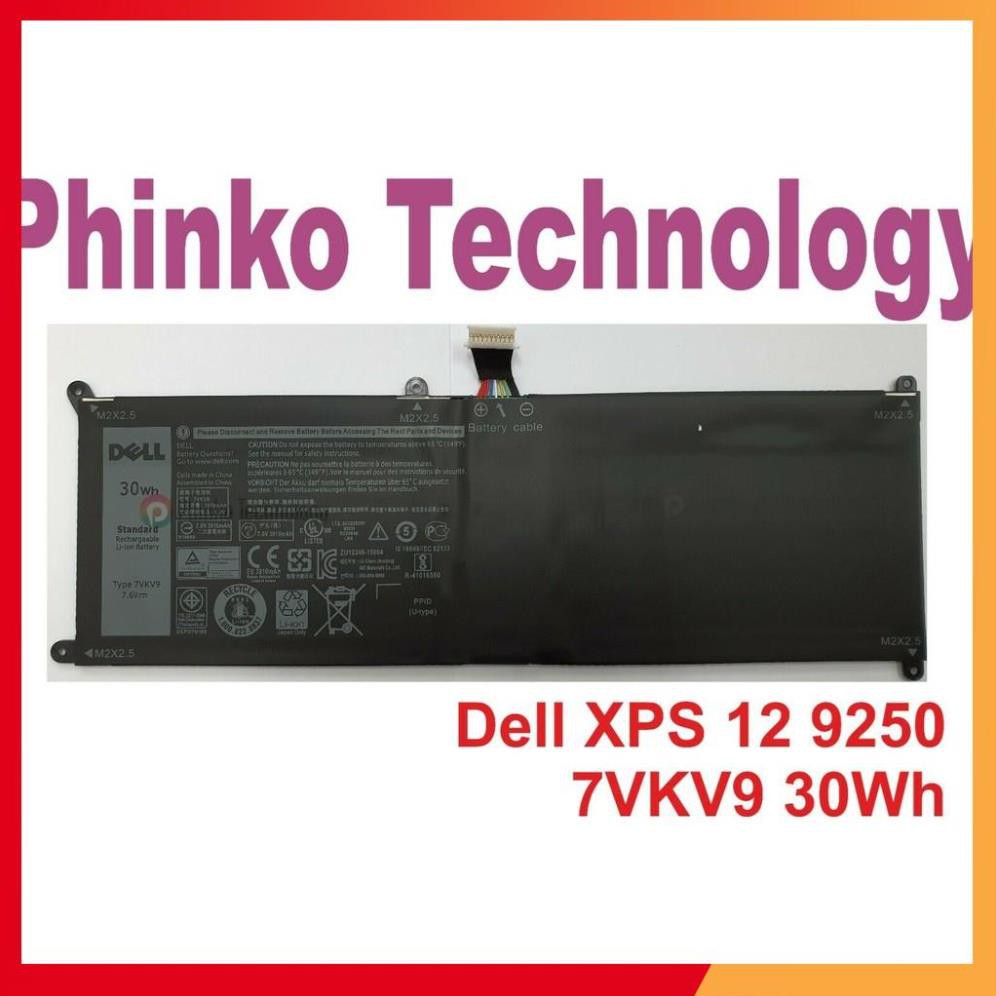 💖💖 Pin (Original)30Wh Dell Xps 12 7275 7VKV9 Battery
