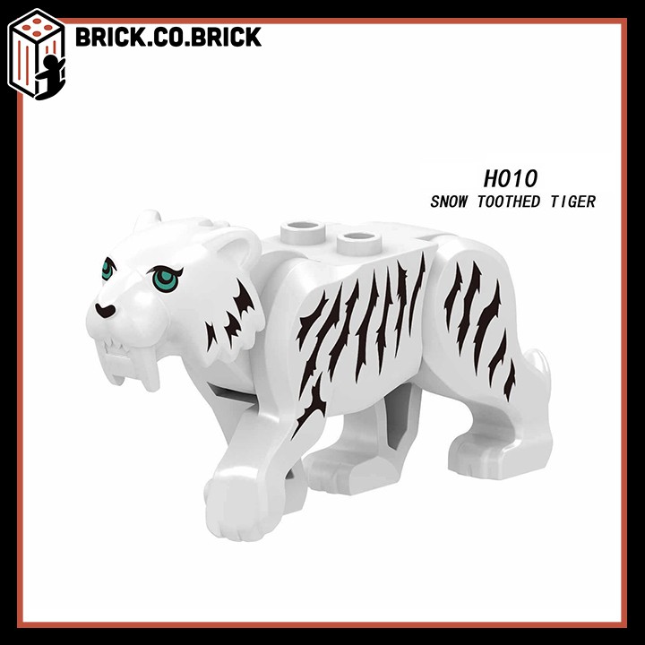 H010- Đồ chơi lắp ráp minifigure nhân vật lego, mini động vật rừng xanh hồ trắng - snow toothed tiger