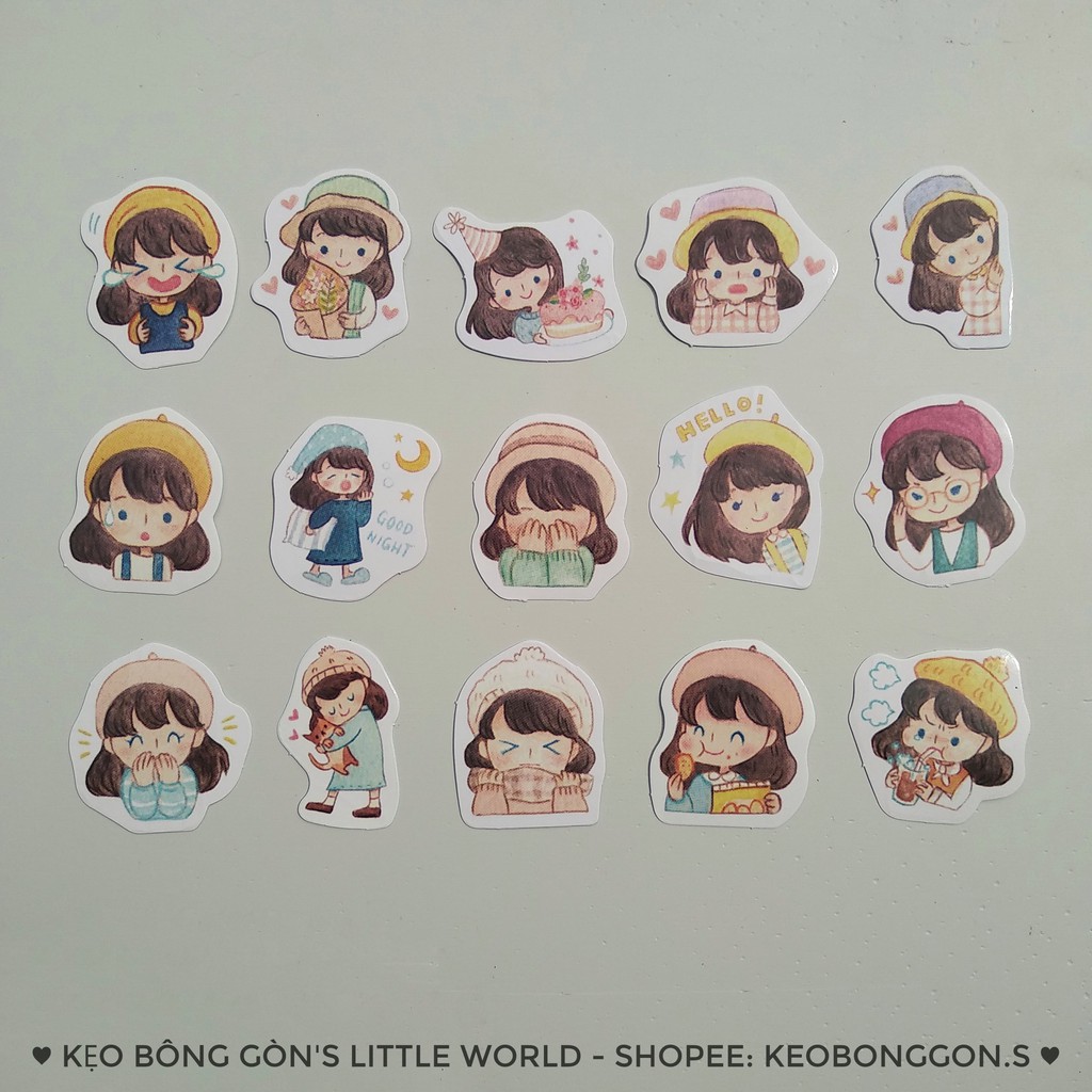 ( phần 4 ) Set 15 sticker GIẤY nhiều chủ đề trang trí sổ scrapbook