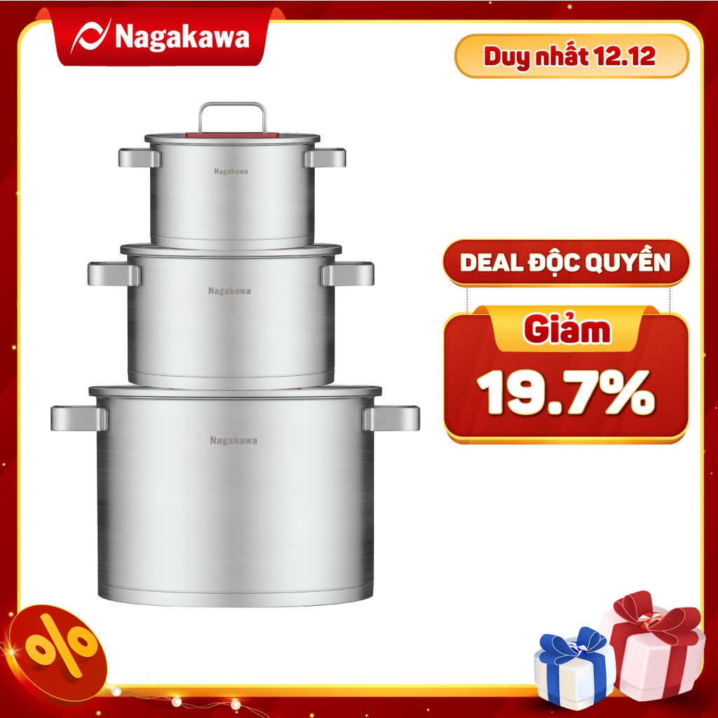 Bộ nồi inox Nagakawa Aki NAG1357