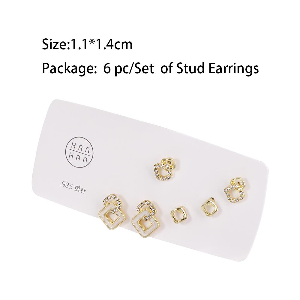 VANES1 Bông Tai Đính Đá Kiểu Dáng Đơn Giản Cho Nữ