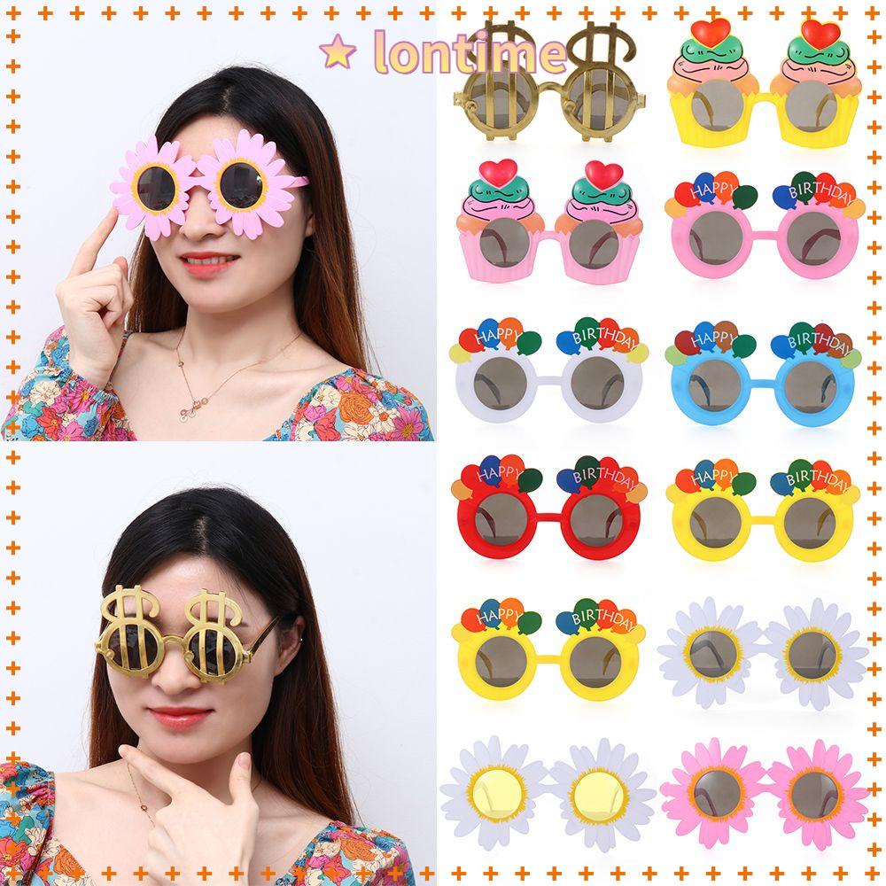 Kính mát hình hoa và nhiều kiểu dáng vui nhộn tùy chọn cho tiệc sinh nhật