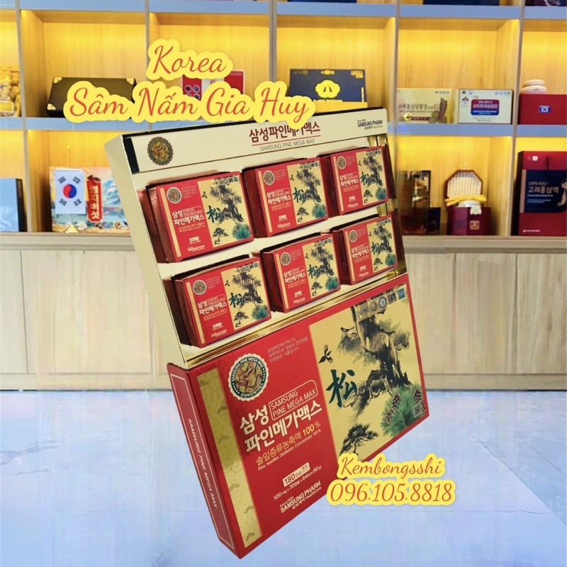 Tinh dầu thông đỏ samsung pharm Hàn Quốc, Hộp 180 viên x 500mg