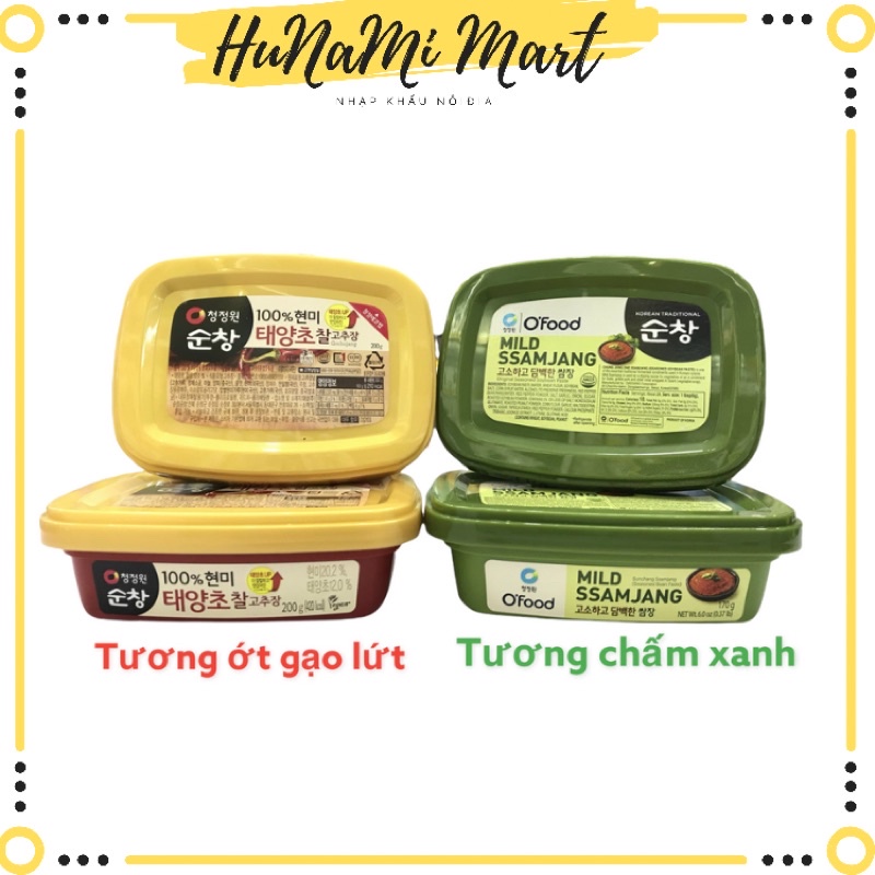 Tương ớt gạo lứt Hàn Quốc 200g - Tương chấm xanh 170g