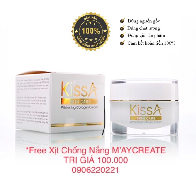 Kem dưỡng trắng da Collagen KissA