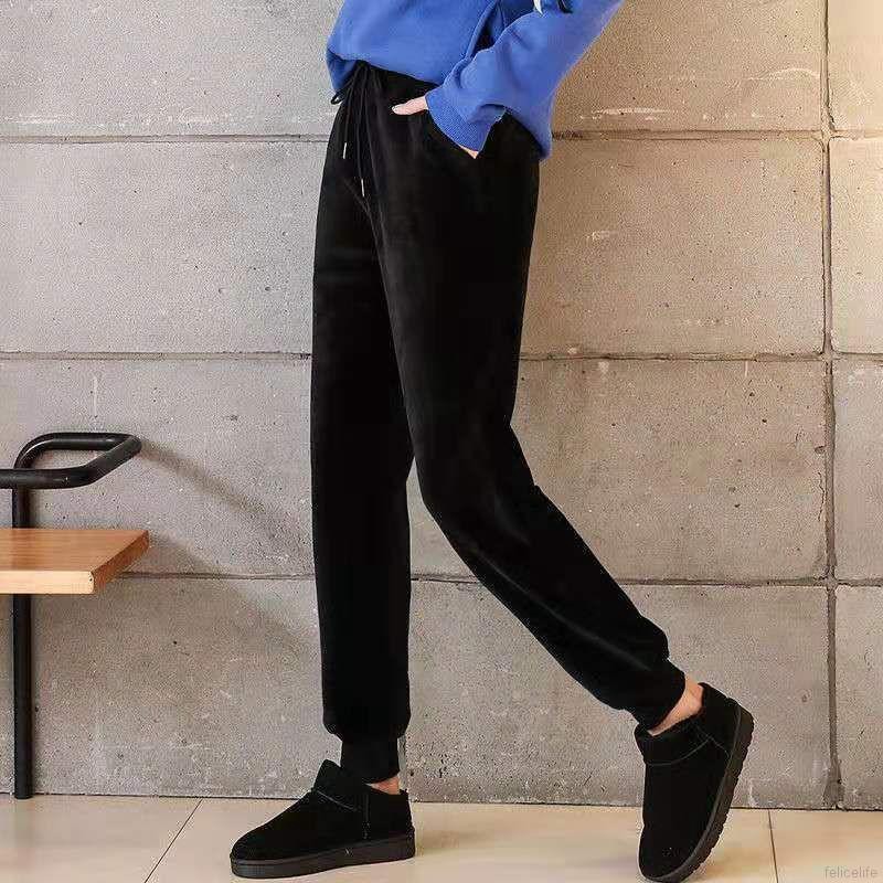 Quần dài lưng thun màu trơn thời trang cho nữ