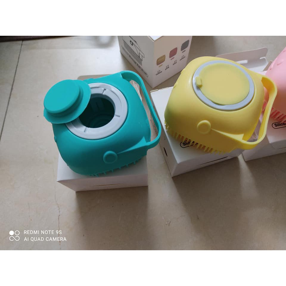 Bông Tắm Silicon Cao Cấp Có Khay Đựng Xà Phòng Tạo Bọt Massage Cơ Thể, Tẩy Tế Bào Chết