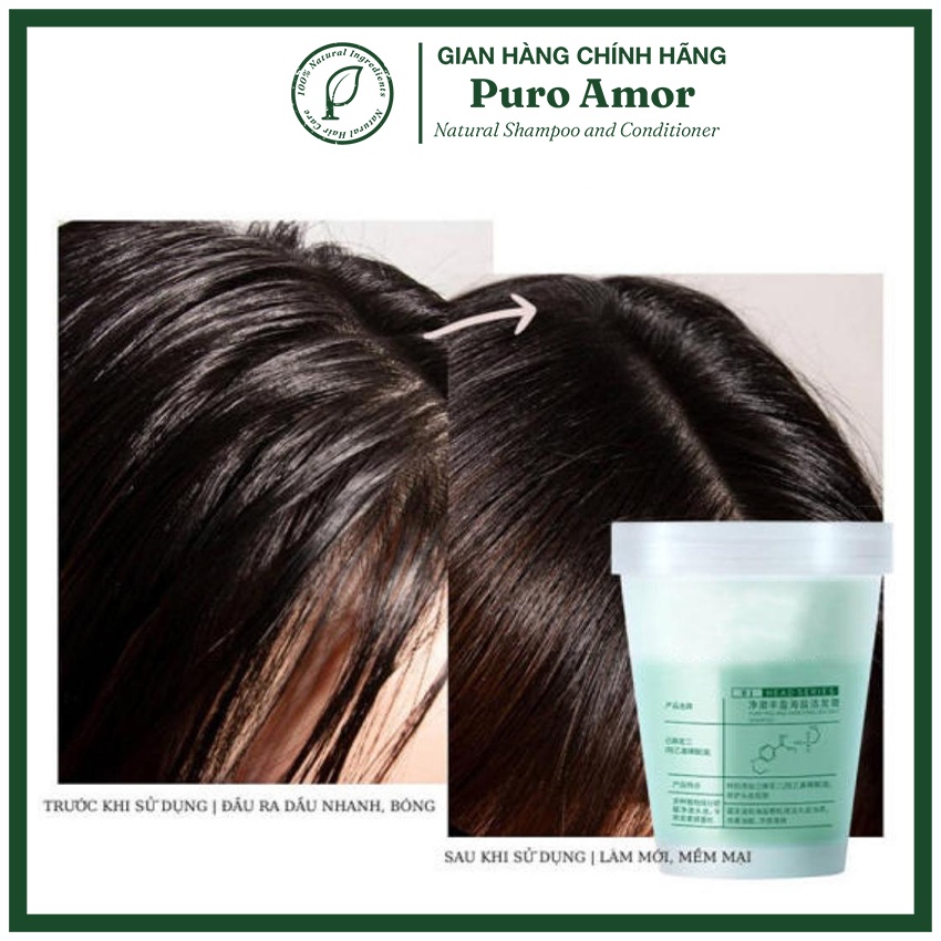 Tẩy tế bào chết da đầu giúp làm sạch da đầu muối tẩy da chết hạn chế gàu hiệu quả PURO AMOR