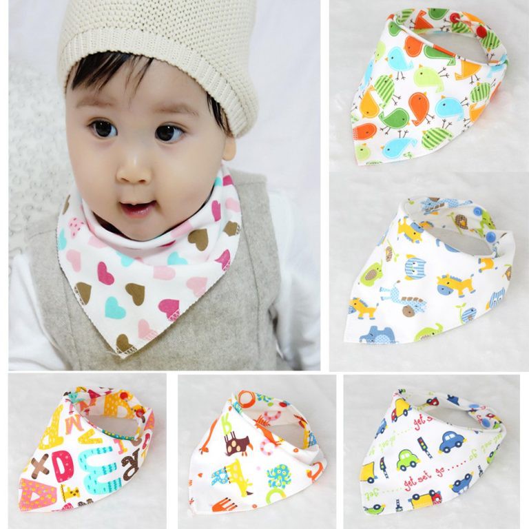 [Deal Sốc] Khăn Yếm cho bé, Yếm tam giác 2 Lớp Cotton Cao Cấp Có Cúc Bấm - chính hãng Goodmama