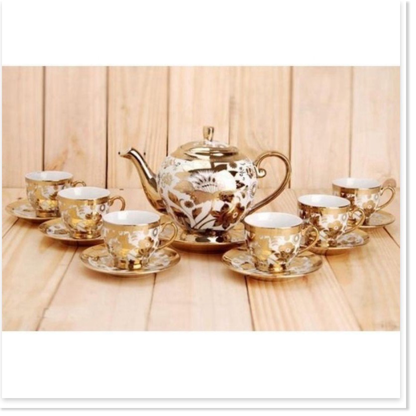 Bộ tách trà nhật nhũ vàng hoàng gia-Bộ tách uống trà cao cấp