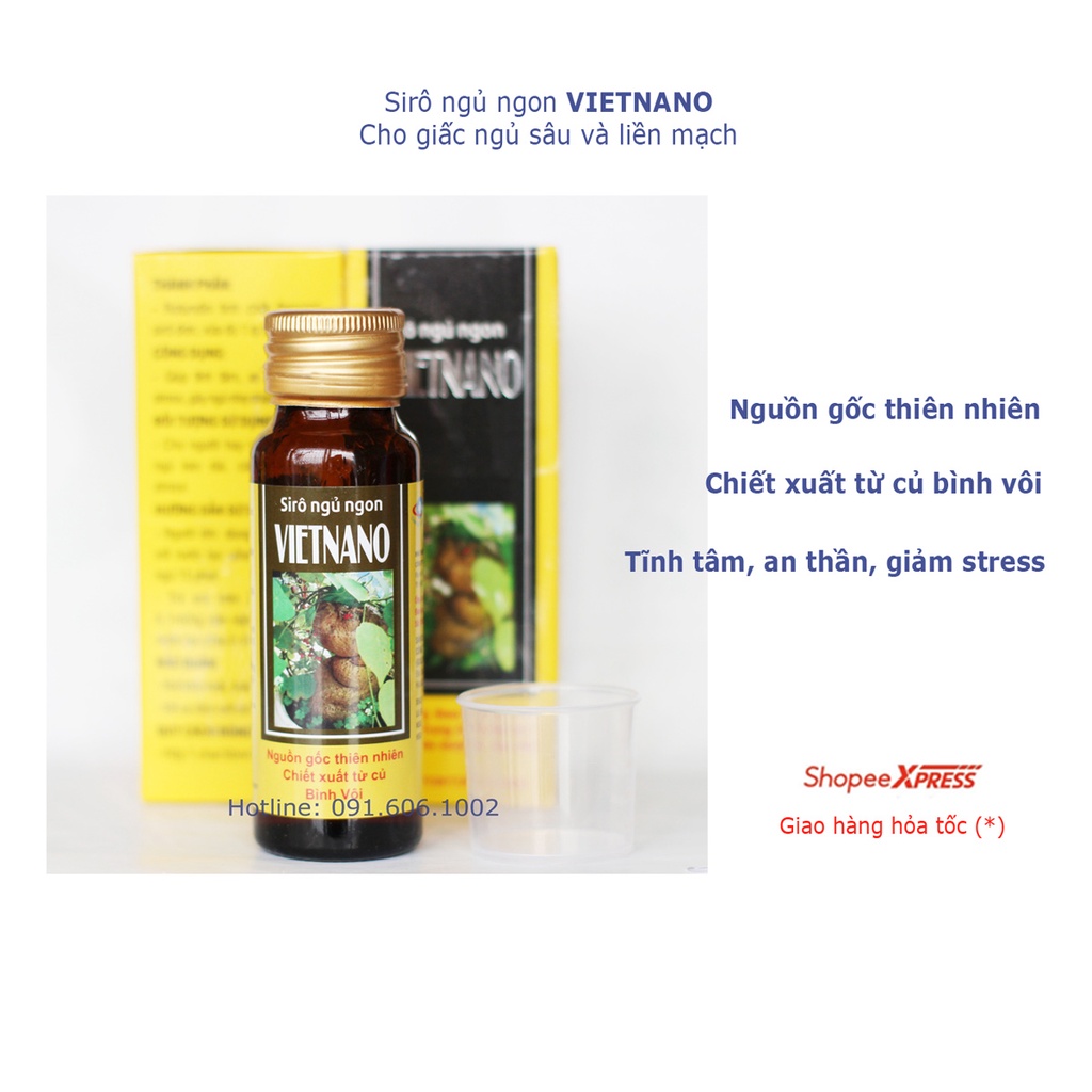 Si rô ngủ ngon Vietnano chai thủy tinh 50ml cho giấc ngủ ngon và liền mạch