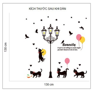 Sticker trang trí nhà cửa Decal dán tường Mèo con tinh nghịch 2