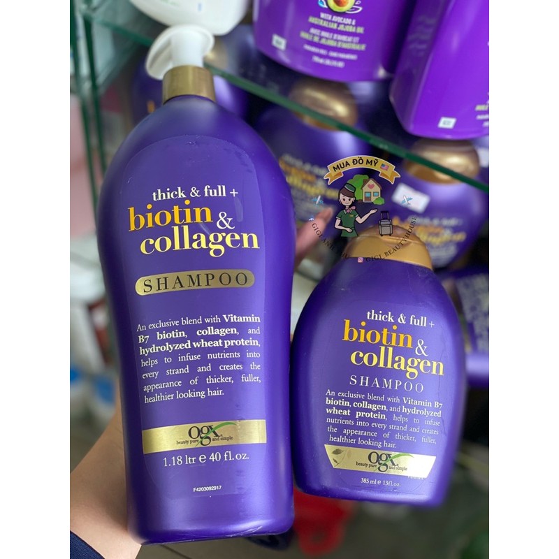 Dầu gội xả collagen Biotin OGX kích mọc tóc