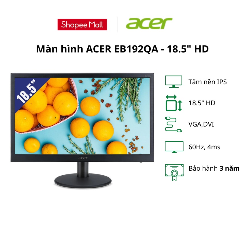 Màn hình máy tính LCD Acer EB192QA - 18.5 inch HD