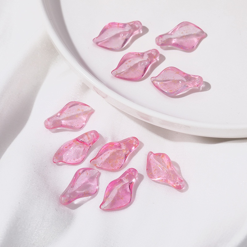 (1 cái)Cánh hoa lily thủy tinh 25*14mm, Nguyên liệu làm trang sức cổ trang, Nguyên liệu DIY