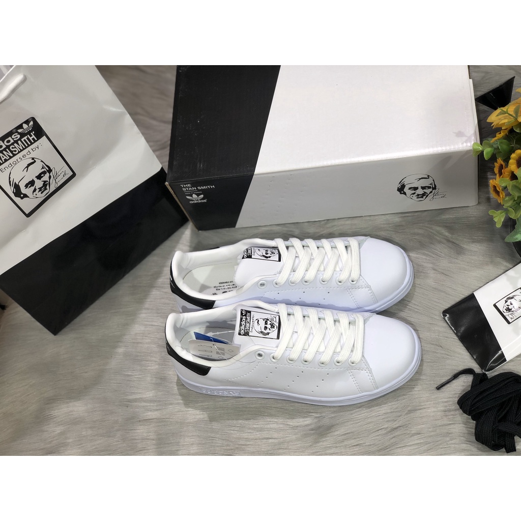 (FULLBOX - CÓ SẴN) giày thể thao STAN SMITH Trắng gót xanh